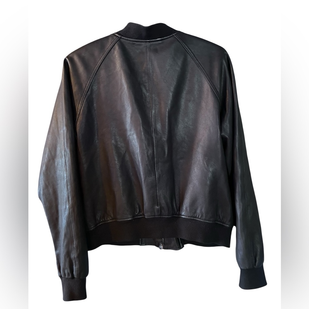 Vince Lamb Leather Café Racer Moto Jacket Women’s L / Men’s M Ret $1,000 Perfect - Picture 4 of 10